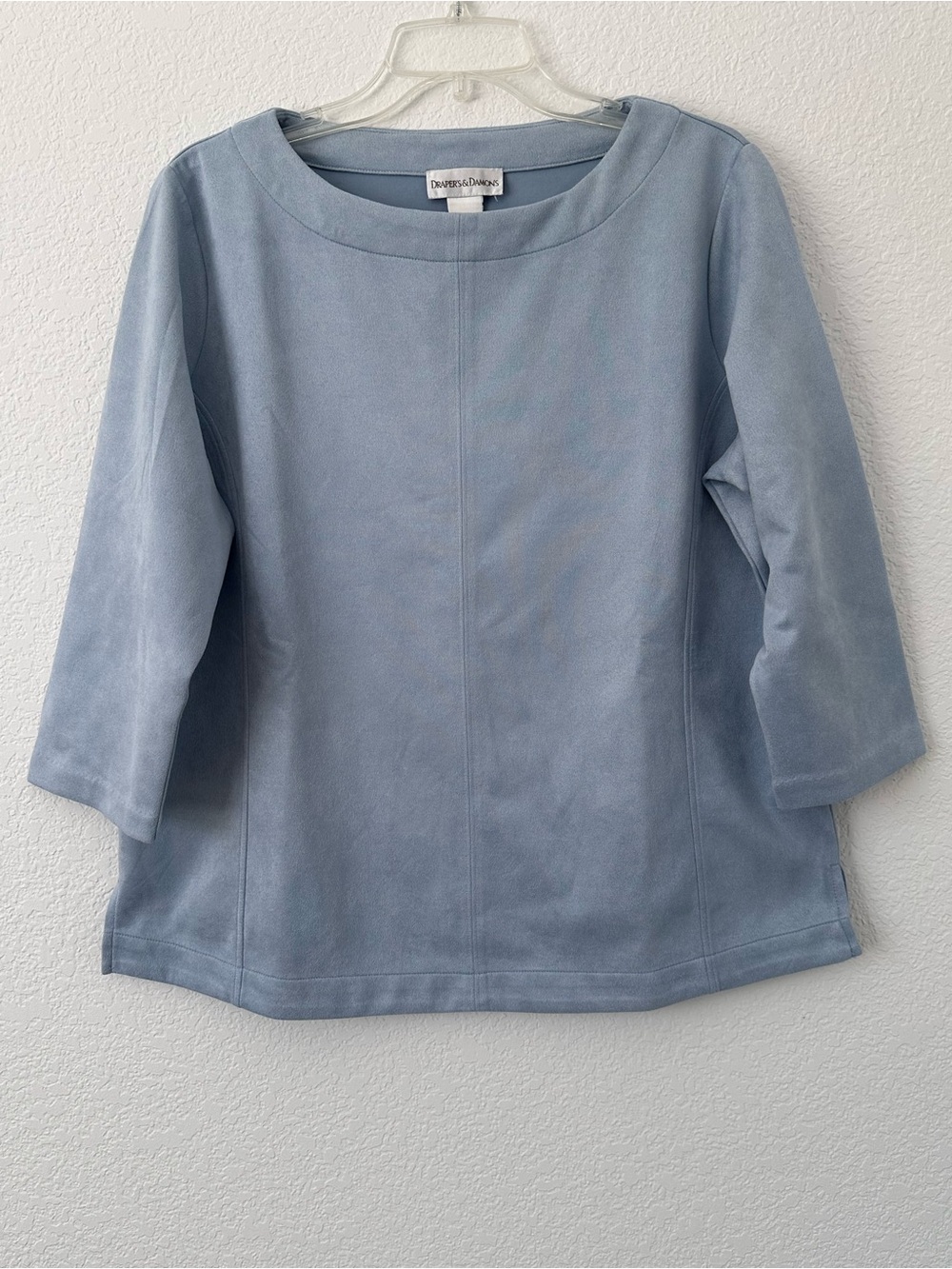 Draper’s & Damon’s Dusty Blue Long-Sleeve Crewneck Top